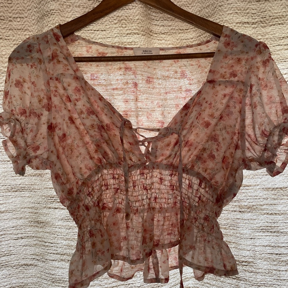 Floral sheer blouse